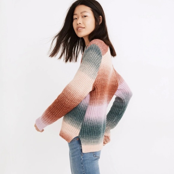 MADEWELL Space-Dyed Button-Shoulder Pullover Sweater Wool Alpaca Size Small - Picture 4 of 11